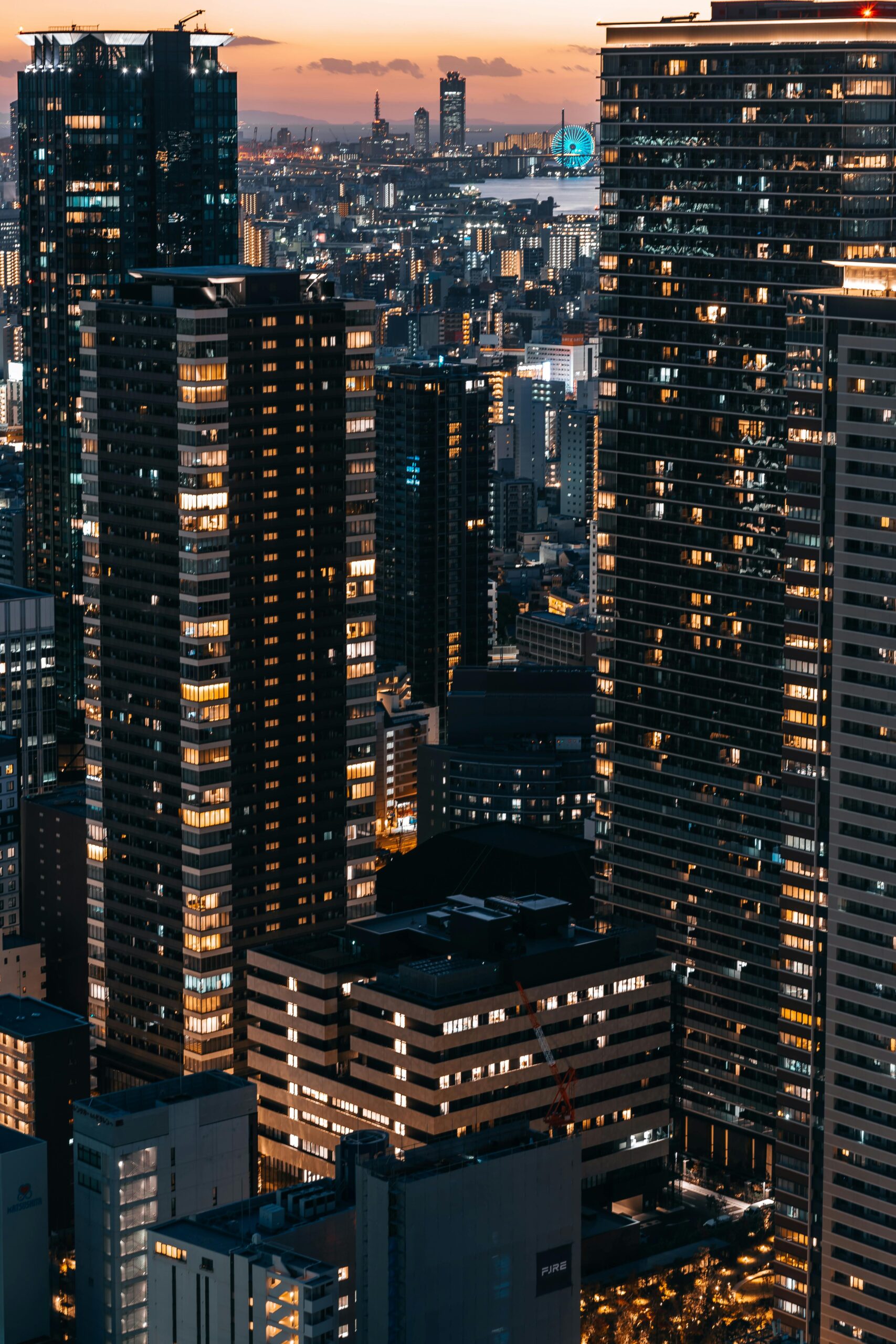 Photo of a City at Dusk